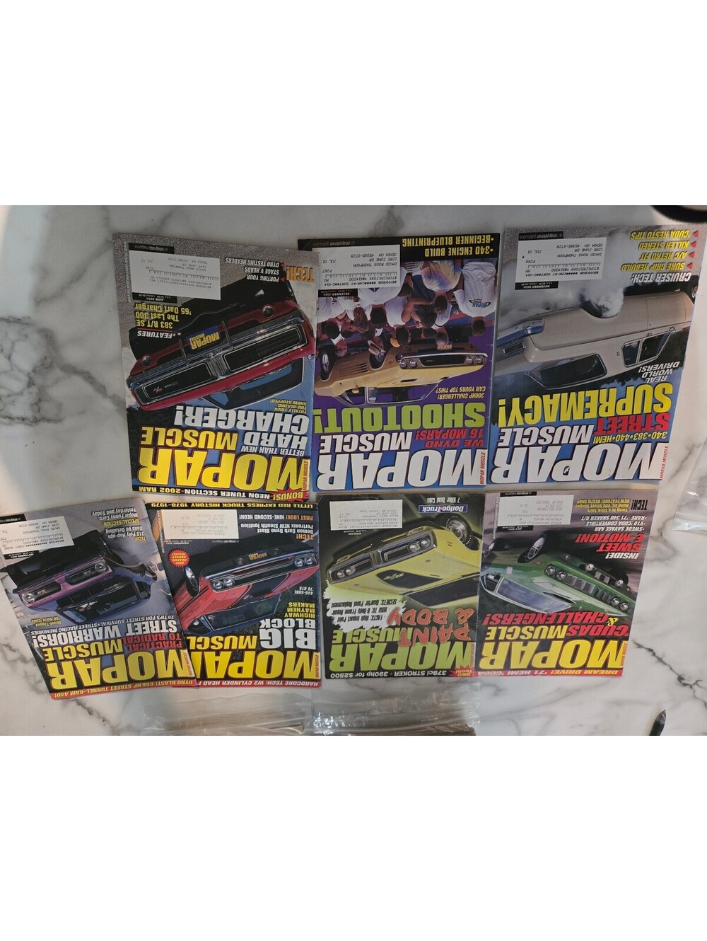 Set of 6 Mopar Muscle Magazines with Suspension Parts Only Inserts